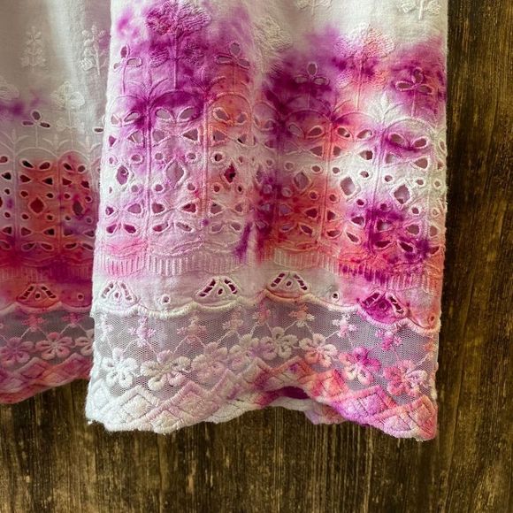 Free People | Tie Dye Eyelet Maxi Dress Large - Picture 3 of 6